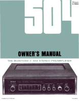 McIntosh C-504 - Owners manual 